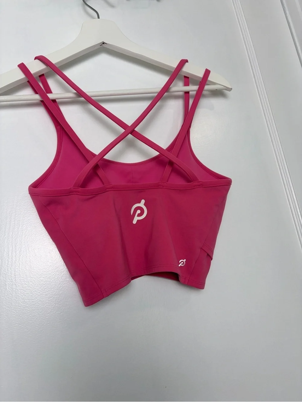 Peloton Bubblegum Pink Cadent Strappy Longline Sports Bra Crop Tank Top Athletic